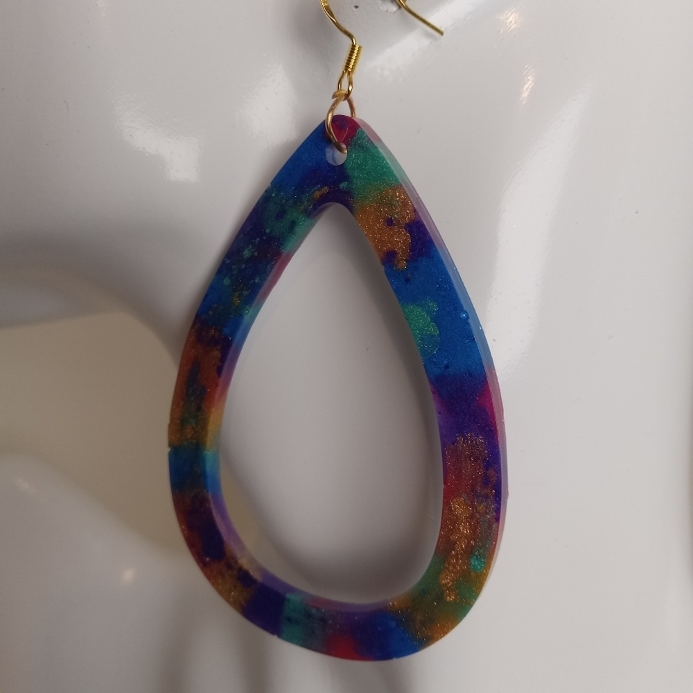 Colorful Teardrop Earrings - Picture 4 of 7